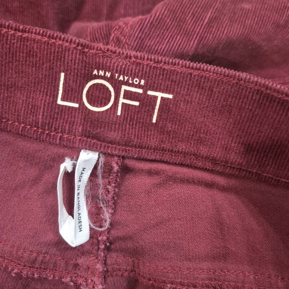 LOFT Deep Red Corduroy Trousers - Picture 6 of 9